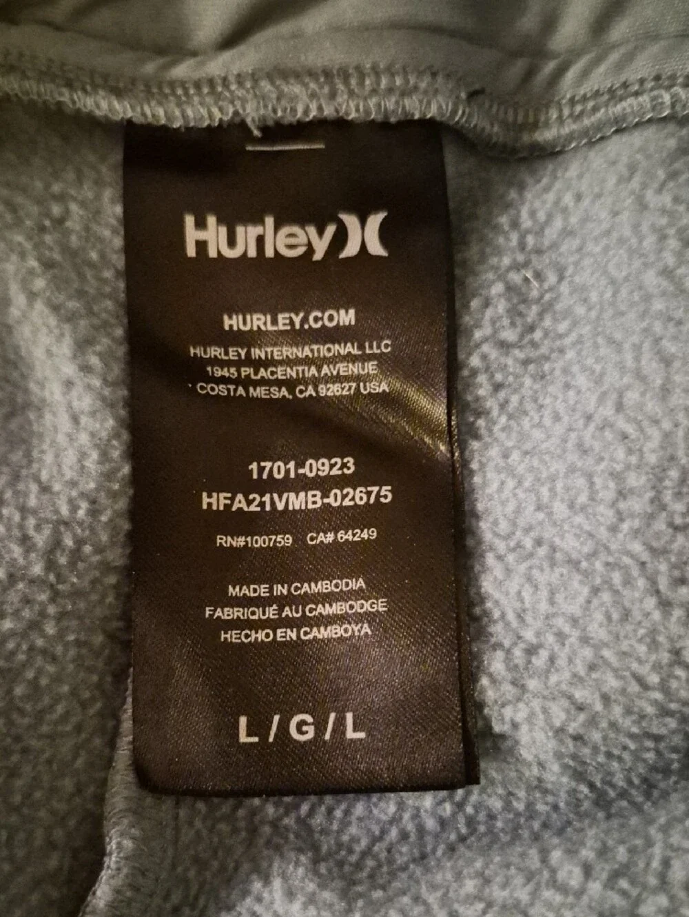 Hurley Teal Blue Men's Jogger Sweatpants